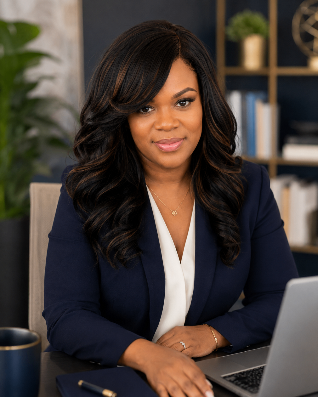 Sharleen DaCosta at her desk